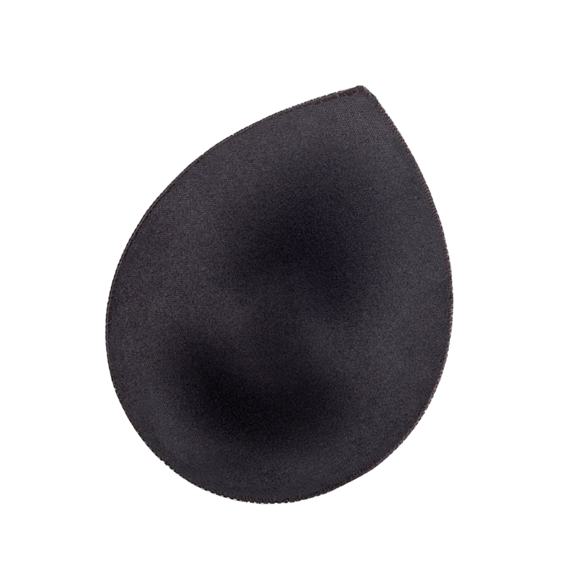 Black bra pad on a white background