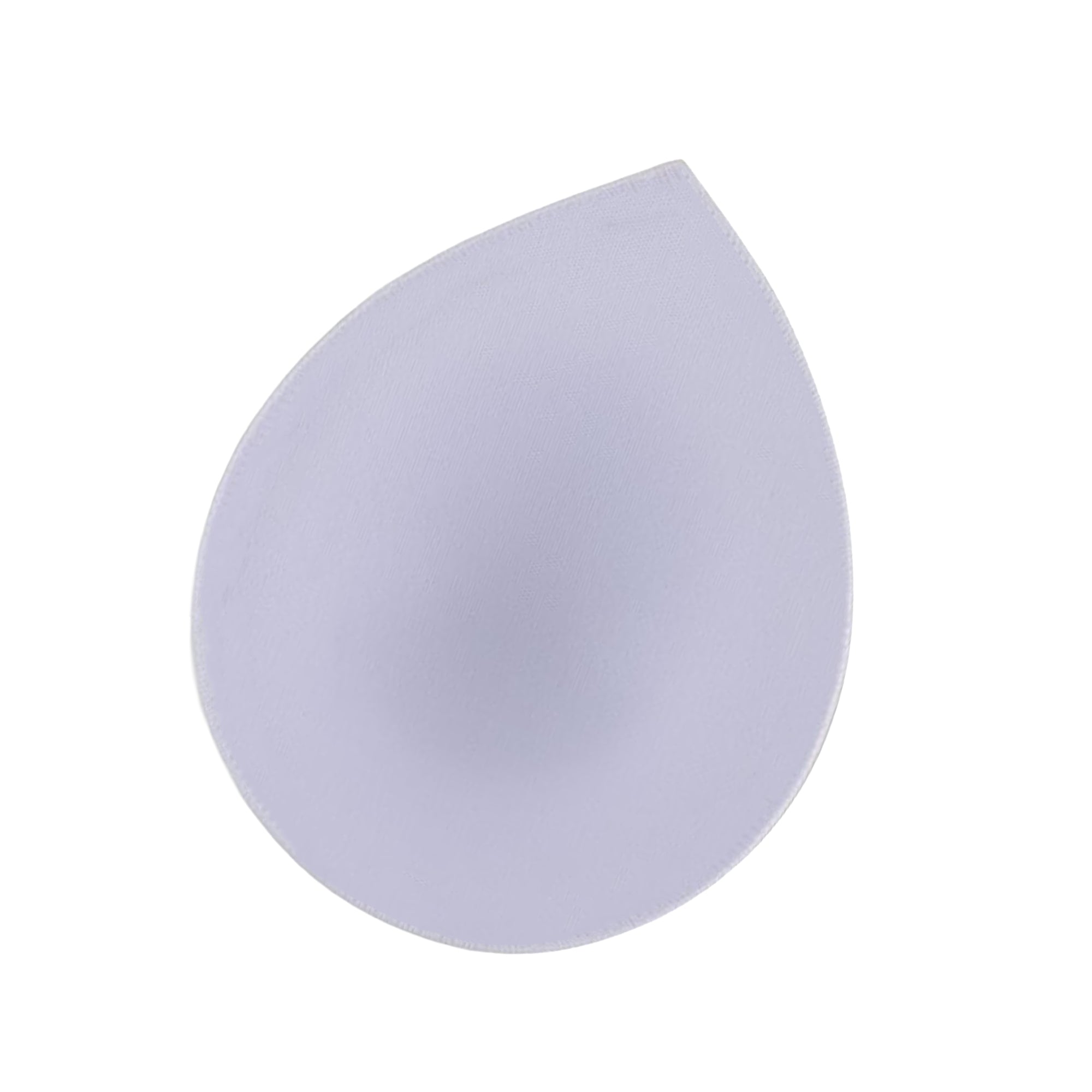 Teardrop-shaped lavender-colored object on a white background#color_white