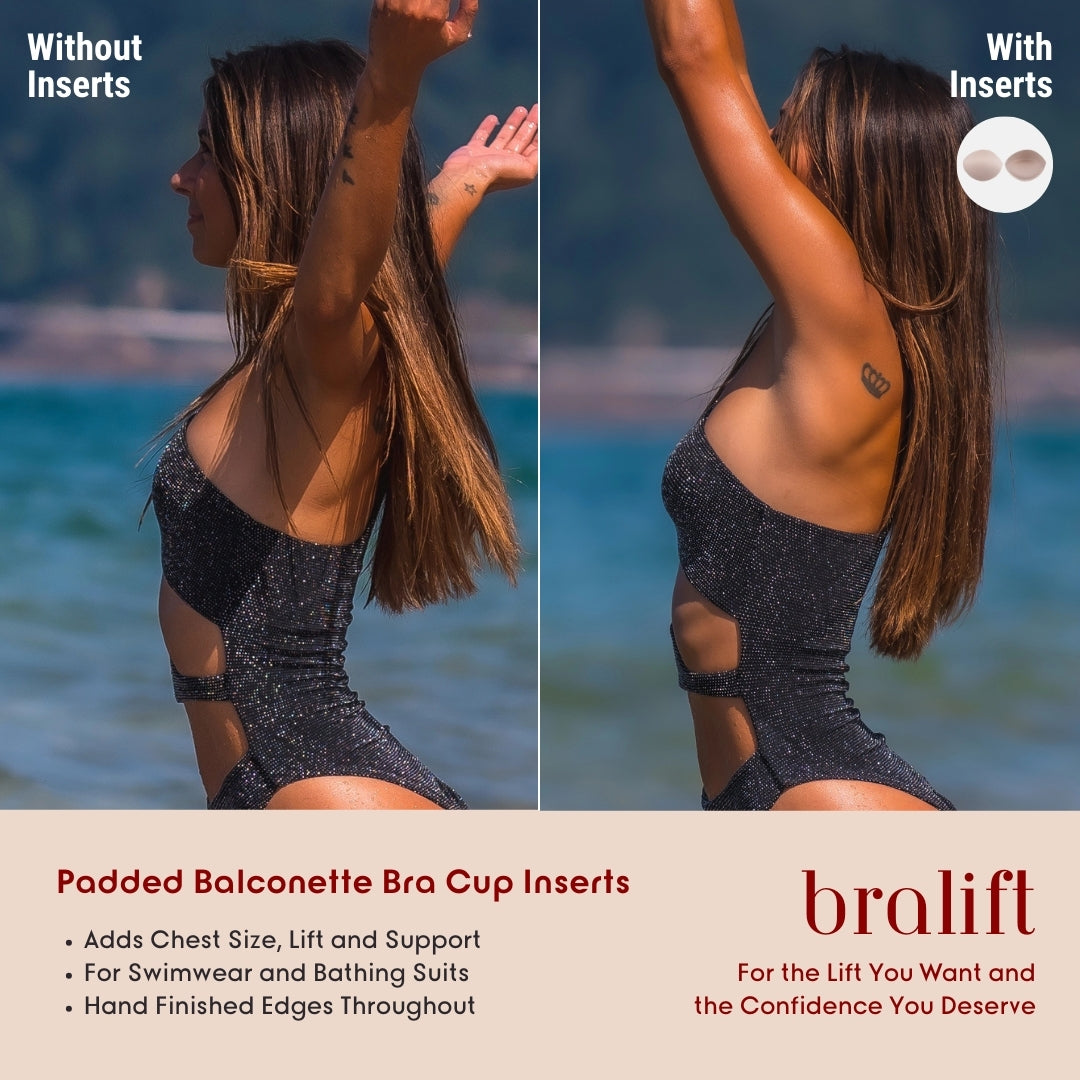Padded Balconette Bra Cup Inserts, for Swimwear and Bathing Suits