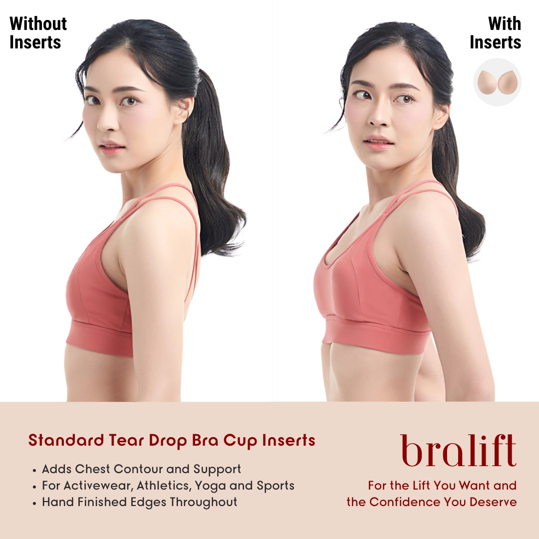 Tear Drop Bra Cup Inserts, for Activewear, Athletics, Yoga and Sports