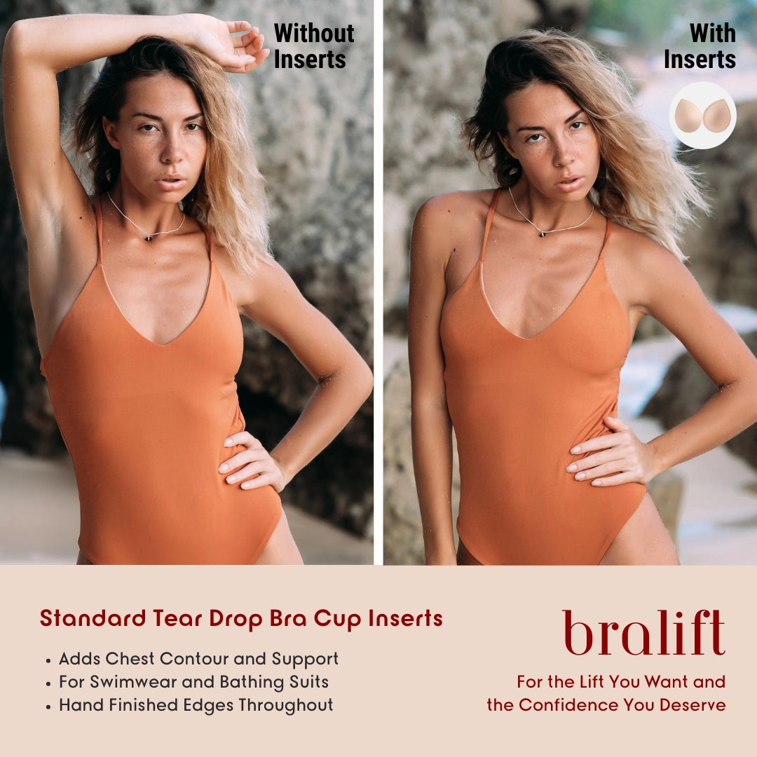 Standard Tear Drop Bra Cup Inserts, for Swimwear and Bathing Suits