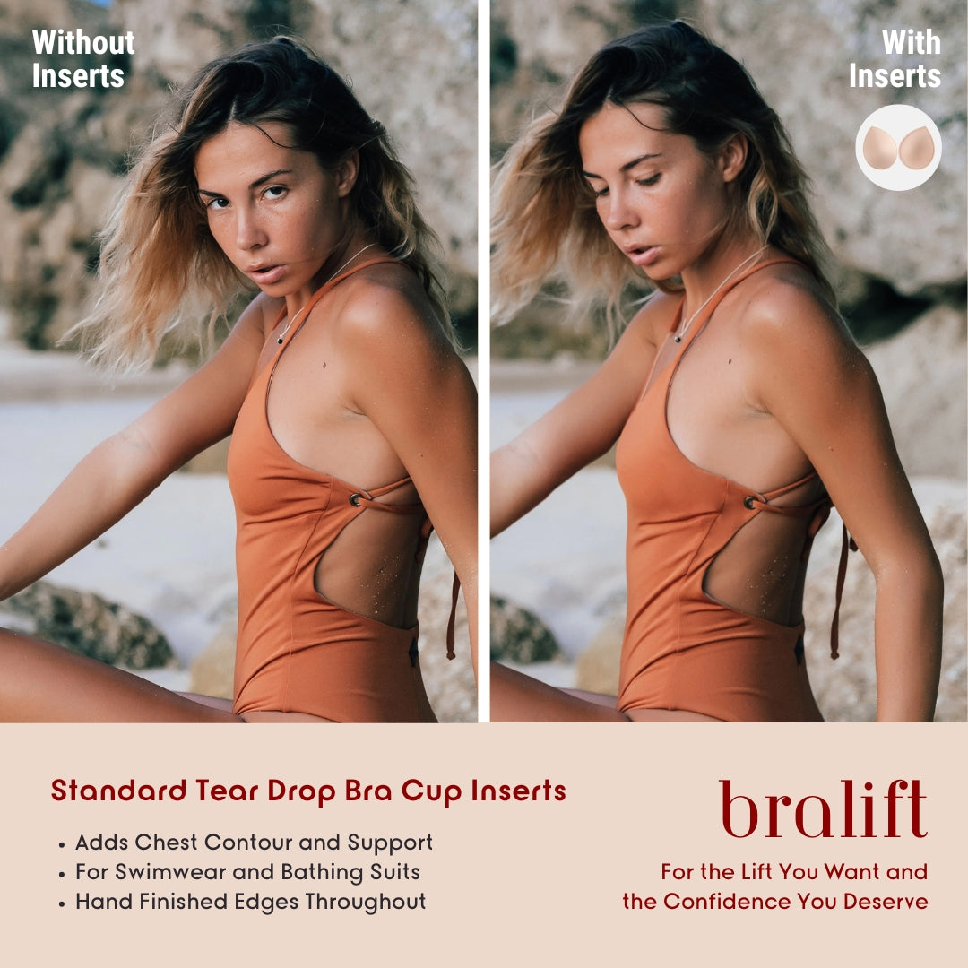 Standard Tear Drop Bra Cup Inserts, for Swimwear and Bathing Suits