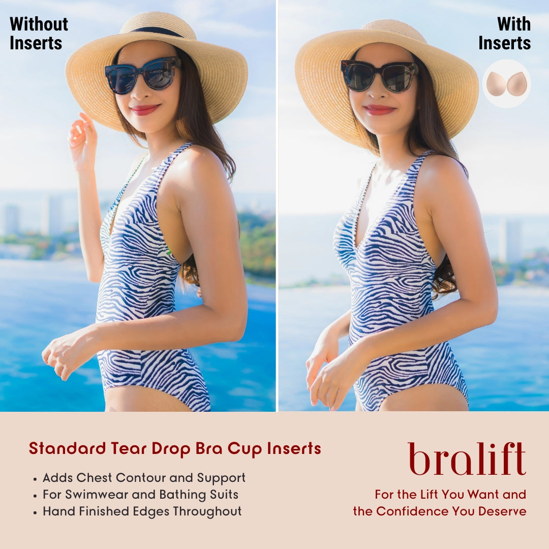 Standard Tear Drop Bra Cup Inserts, for Swimwear and Bathing Suits