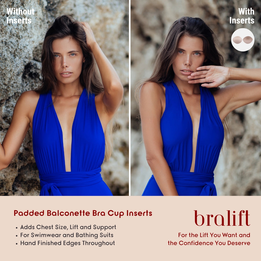 Padded Balconette Bra Cup Inserts, for Swimwear and Bathing Suits