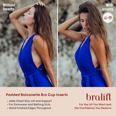 Padded Balconette Bra Cup Inserts, for Swimwear and Bathing Suits