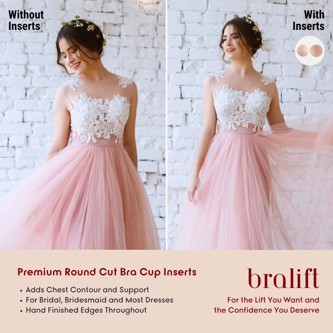 Premium Round Cut Bra Cup Inserts, for Bridal, Bridesmaid and Most Dresses