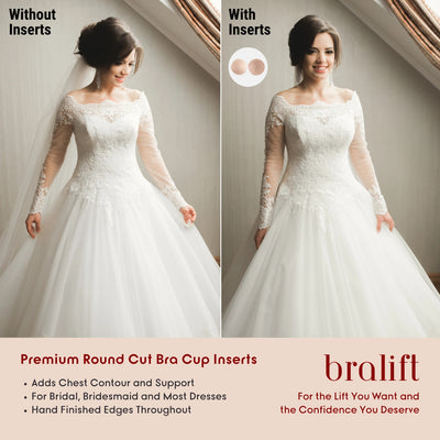Premium Round Cut Bra Cup Inserts, for Bridal, Bridesmaid and Most Dresses