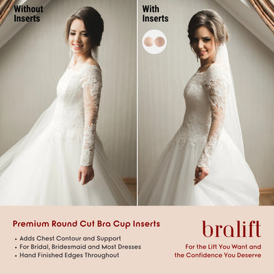 Premium Round Cut Bra Cup Inserts, for Bridal, Bridesmaid and Most Dresses