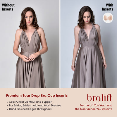 Premium Tear Drop Bra Cup Inserts, for Bridal, Bridesmaid and Most Dresses