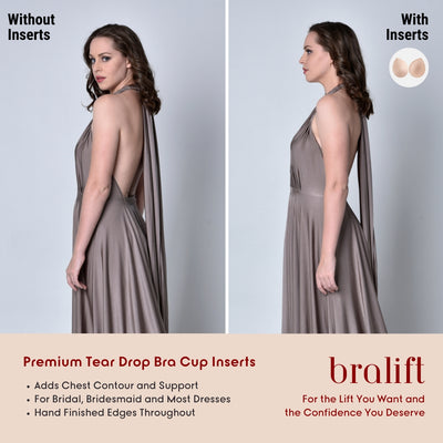 Premium Tear Drop Bra Cup Inserts, for Bridal, Bridesmaid and Most Dresses